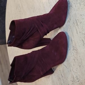 WHBM red suede boot
